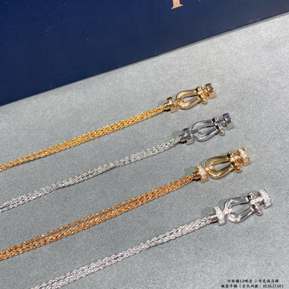 [Vellora Opalyn]FORCE SMALL HORSESHOE  DIAMOND CHAIN ROPE BRACELET
