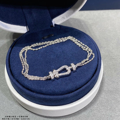 [Vellora Opalyn]FORCE SMALL HORSESHOE  DIAMOND CHAIN ROPE BRACELET
