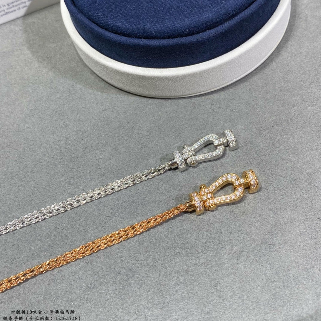 [Vellora Opalyn]FORCE SMALL HORSESHOE  DIAMOND CHAIN ROPE BRACELET