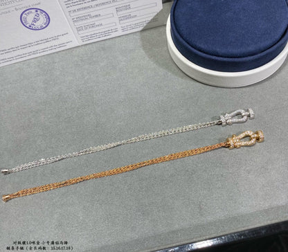 [Vellora Opalyn]FORCE SMALL HORSESHOE  DIAMOND CHAIN ROPE BRACELET