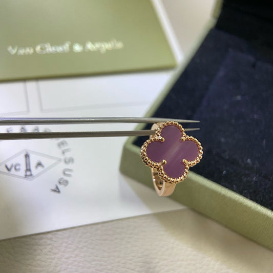 [Vellora Opalyn]CLOVER  PURPLE VIOLET RING