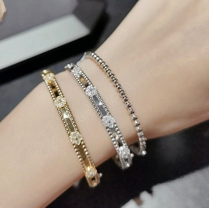 [Vellora Opalyn]CLOVER BRACELET 4MM DIAMONDS