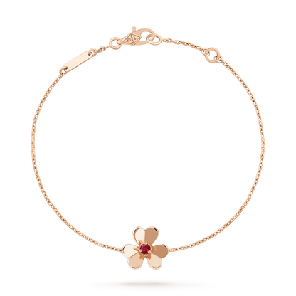 [Vellora Opalyn]FRIVOLE GOLD FLOWER PINK MALACHITE BRACELET
