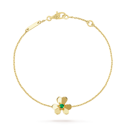 [Vellora Opalyn]FRIVOLE GOLD FLOWER PINK MALACHITE BRACELET