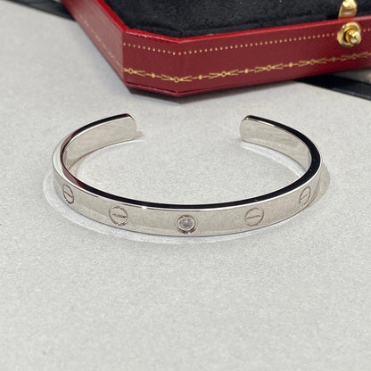 [Vellora Opalyn]LOVE BRACELET 6.1MM 1 DIAMOND OPEN CUFF