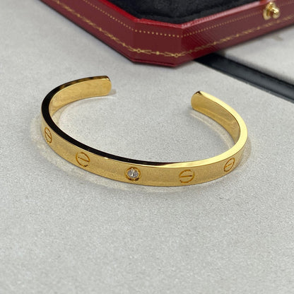 [Vellora Opalyn]LOVE BRACELET 6.1MM 1 DIAMOND OPEN CUFF