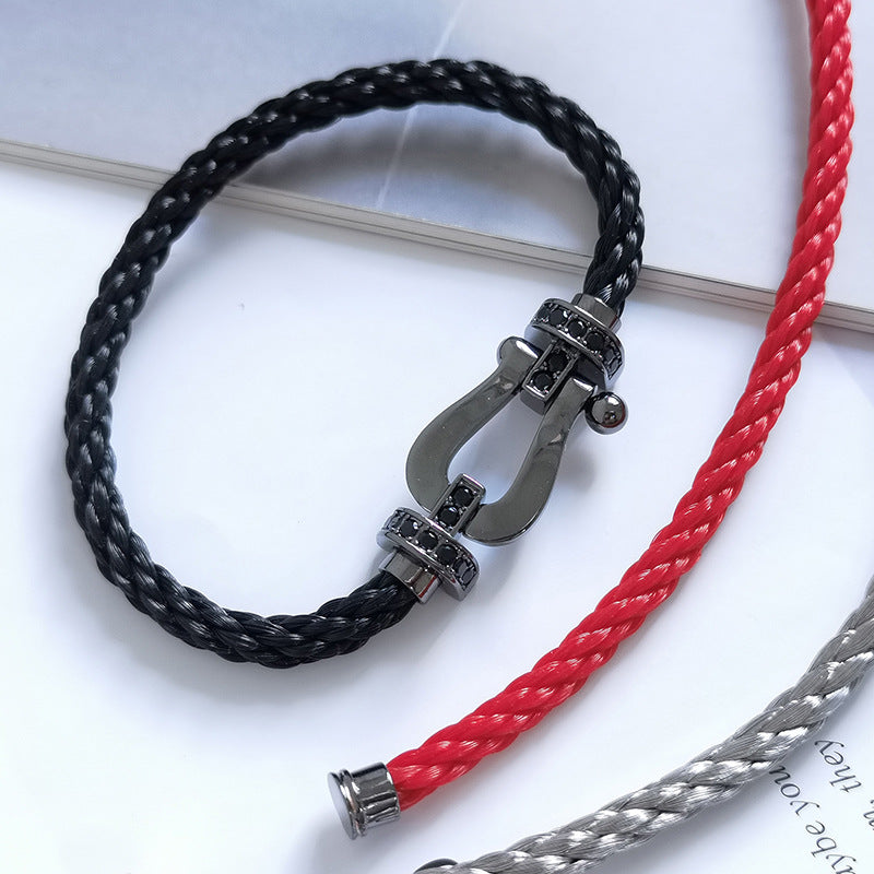 [Vellora Opalyn] FORCE LARGE SERIES HORSESHOE BLACK SAMURAI BRACELET