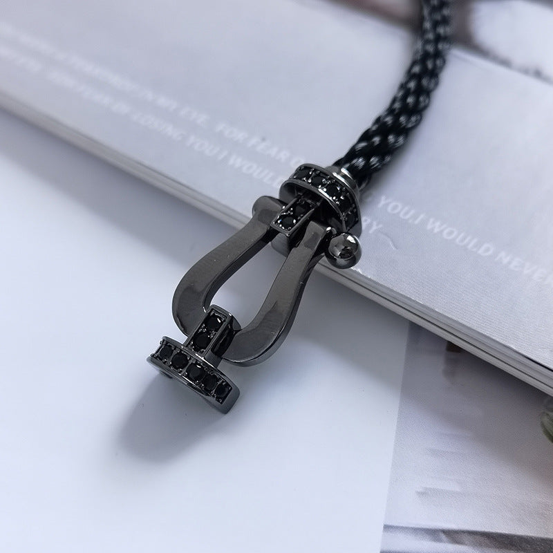 [Vellora Opalyn] FORCE LARGE SERIES HORSESHOE BLACK SAMURAI BRACELET