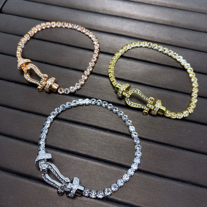 [Vellora Opalyn]FORCE  LARGE HORSESHOE FULL DIAMOND TENNIS BRACELET