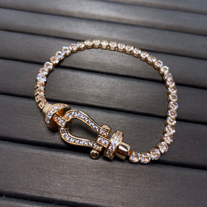 [Vellora Opalyn]FORCE  LARGE HORSESHOE FULL DIAMOND TENNIS BRACELET