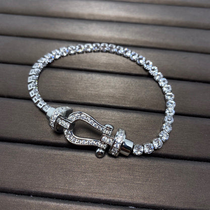 [Vellora Opalyn]FORCE  LARGE HORSESHOE FULL DIAMOND TENNIS BRACELET
