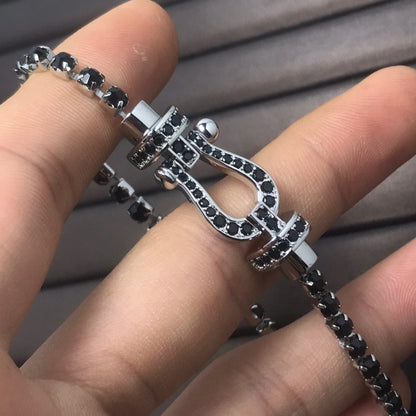 [Vellora Opalyn]FORCE  LARGE HORSESHOE FULL DIAMOND TENNIS BRACELET