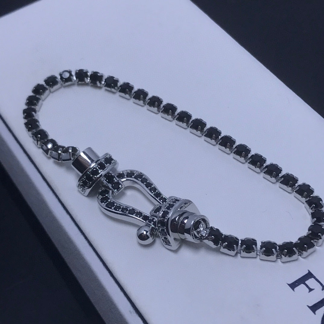 [Vellora Opalyn]FORCE  LARGE HORSESHOE FULL DIAMOND TENNIS BRACELET