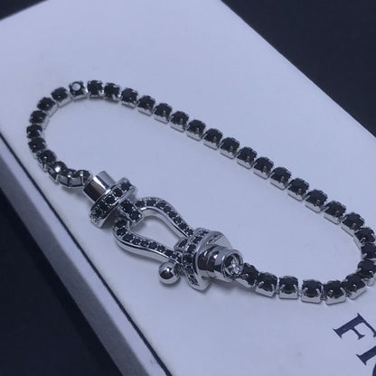 [Vellora Opalyn]FORCE  LARGE HORSESHOE FULL DIAMOND TENNIS BRACELET