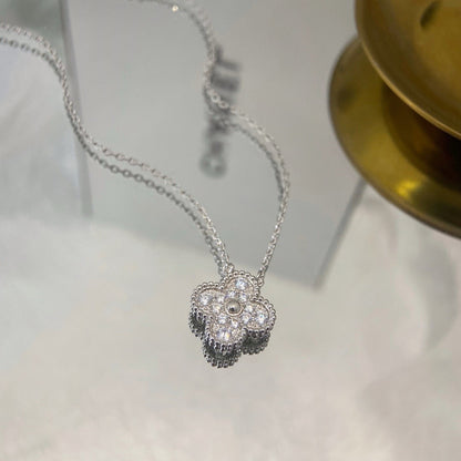 [Vellora Opalyn]CLOVER 15MM DIAMOND SINGLE FLOWER NECKLACE