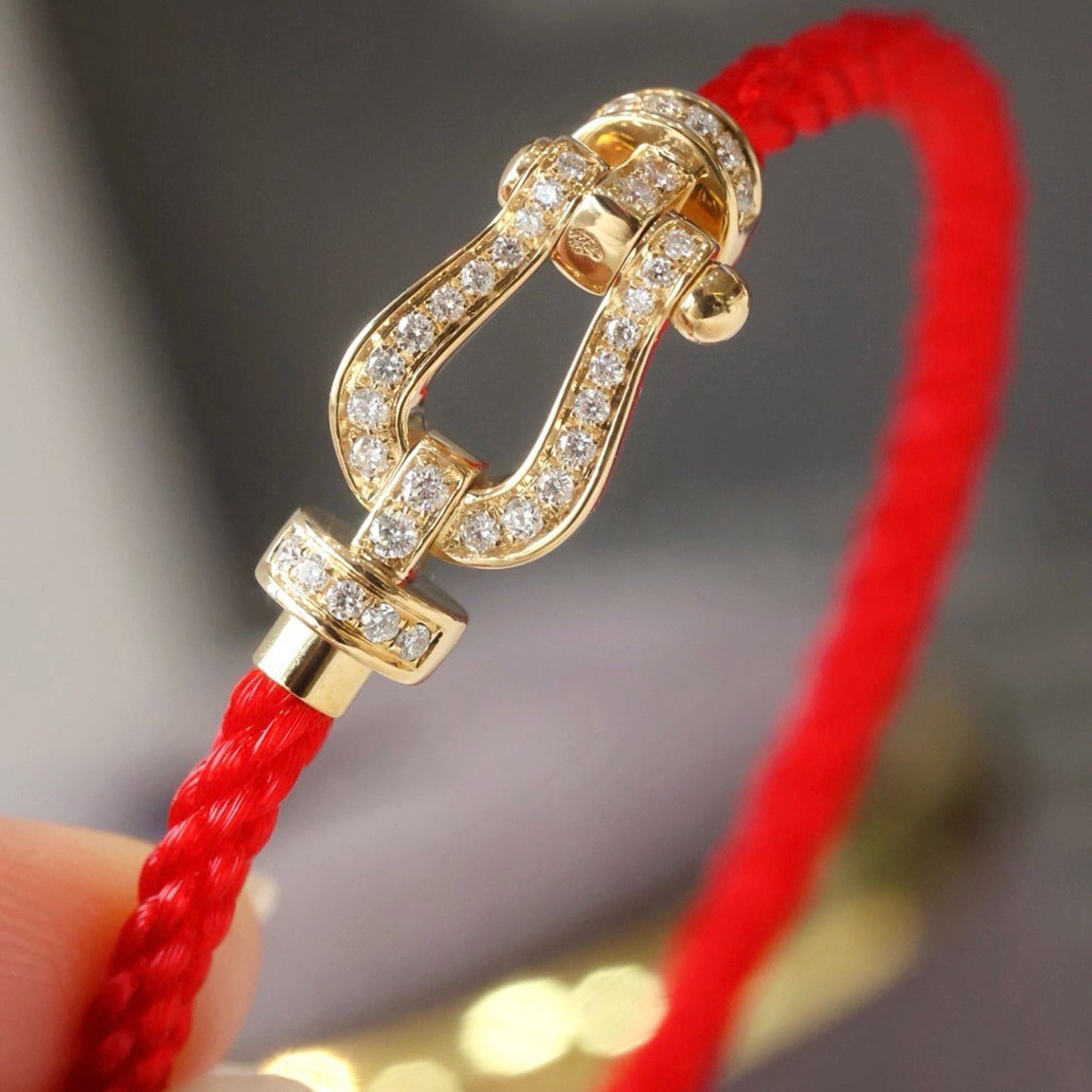 [Vellora Opalyn]FORCE LARGE HORSESHOE FULL DIAMOND BRACELET SILVER