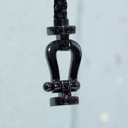 [Vellora Opalyn] FORCE LARGE SERIES HORSESHOE BLACK SAMURAI BRACELET