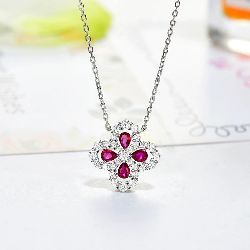[Vellora Opalyn]LOOP NECKLACE FULL MOTIF DIAMOND 16MM MULTIPLE COLORS
