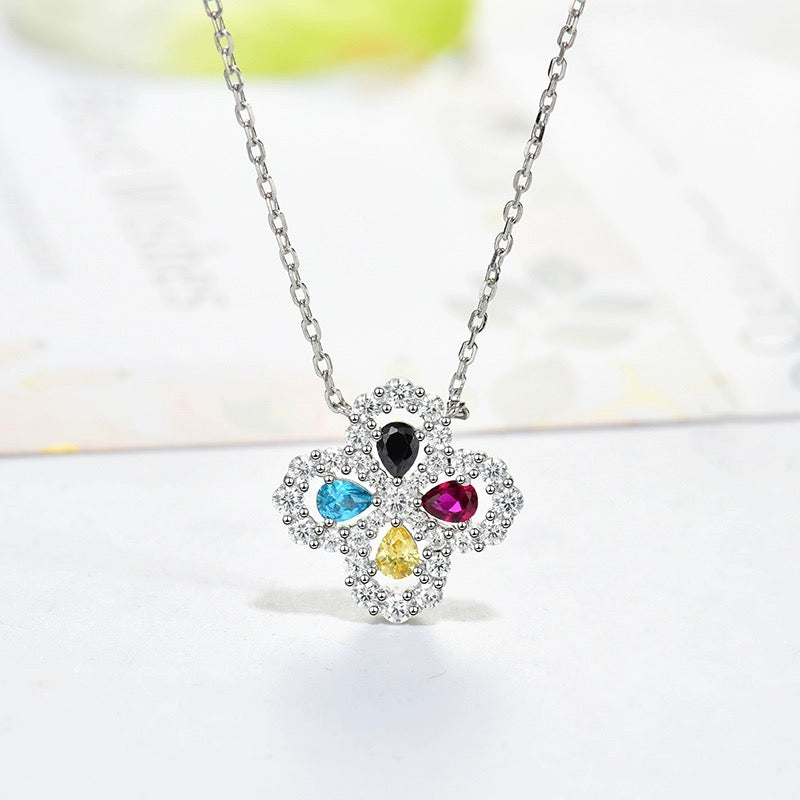 [Vellora Opalyn]LOOP NECKLACE FULL MOTIF DIAMOND 16MM MULTIPLE COLORS