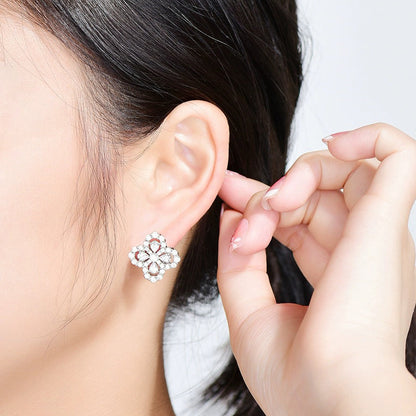 [Vellora Opalyn]LOOP EARRINGS FULL MOTIF DIAMOND 16MM