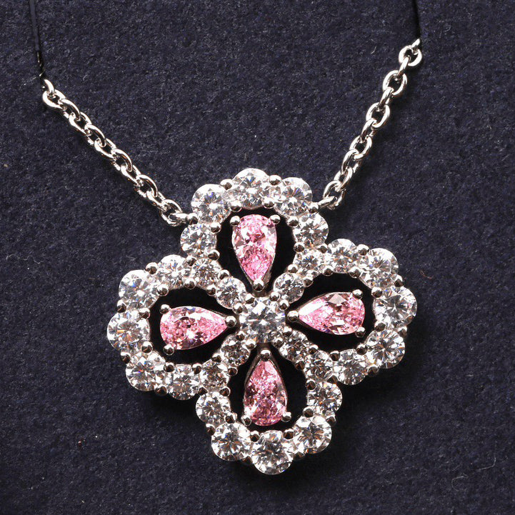 [Vellora Opalyn]LOOP NECKLACE FULL MOTIF DIAMOND 16MM MULTIPLE COLORS