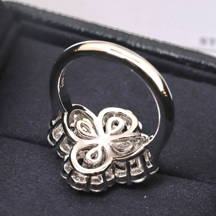 [Vellora Opalyn]LOOP RING FULL MOTIF DIAMOND 16MM SILVE