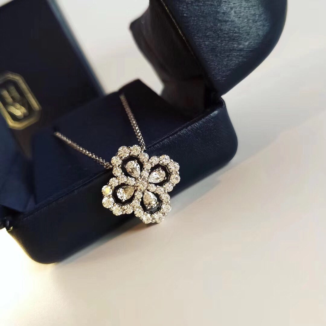 [Vellora Opalyn]LOOP NECKLACE FULL MOTIF DIAMOND 16MM MULTIPLE COLORS