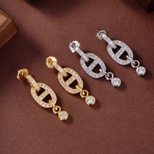 [Vellora Opalyn]HM CHAINE DIAMOND EARRINGS