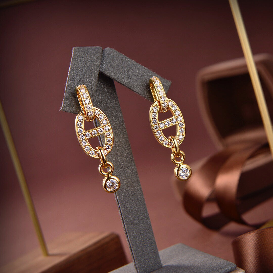 [Vellora Opalyn]HM CHAINE DIAMOND EARRINGS