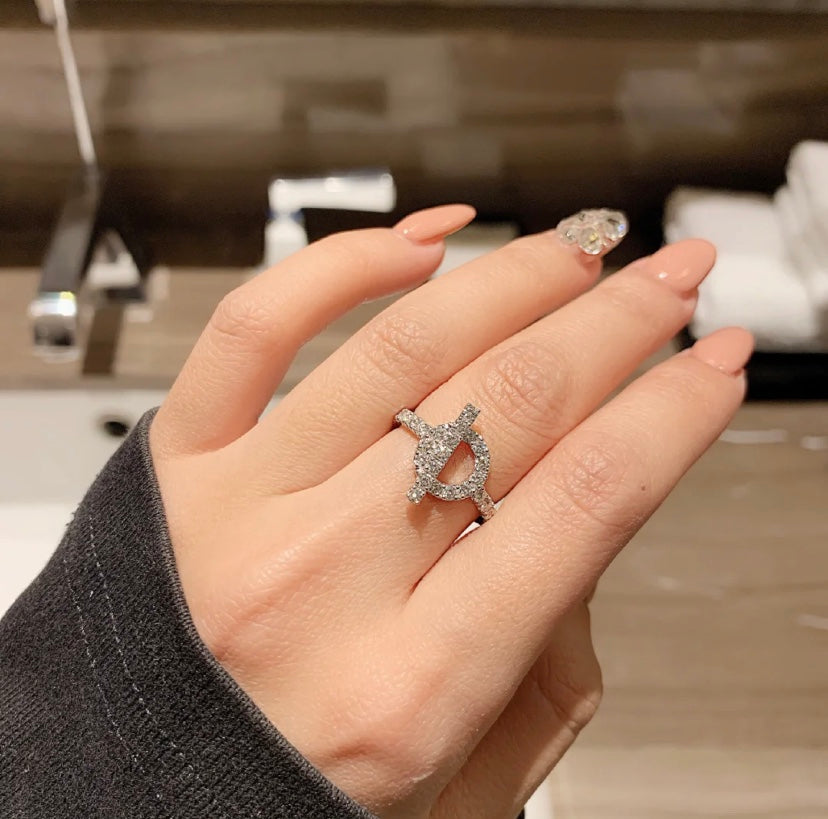 [Vellora Opalyn]ECHAPPEE RING SILVER DIAMOND