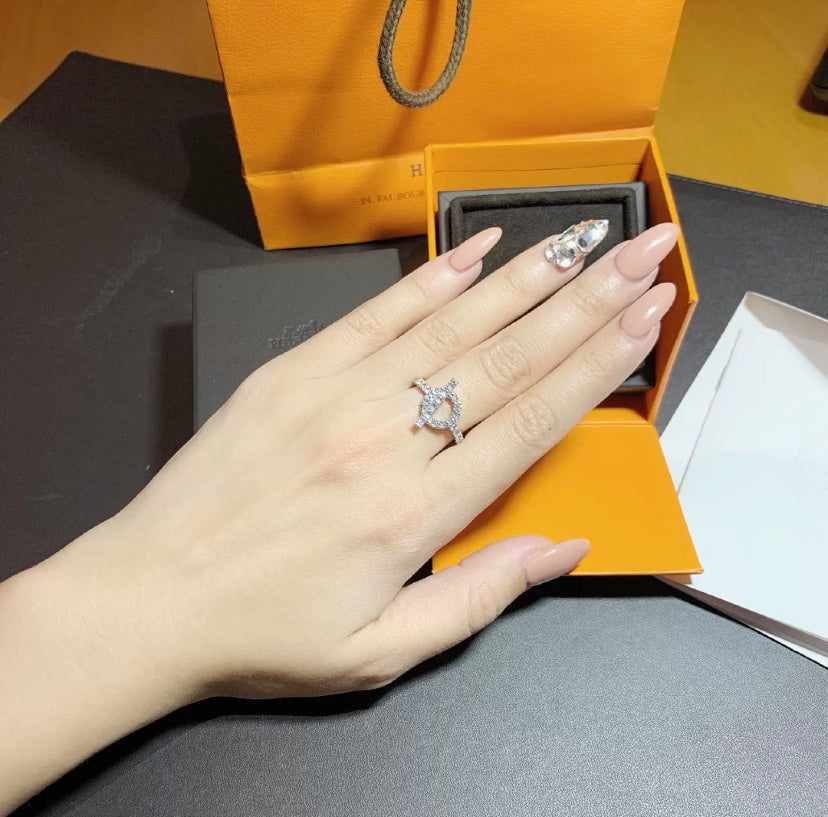 [Vellora Opalyn]ECHAPPEE RING SILVER DIAMOND
