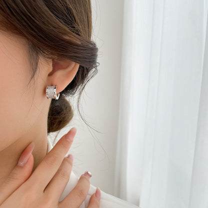 [Vellora Opalyn]ZERO 1 DIAMOND PAVED EARRINGS