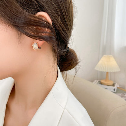 [Vellora Opalyn]ZERO 1 DIAMOND PAVED EARRINGS