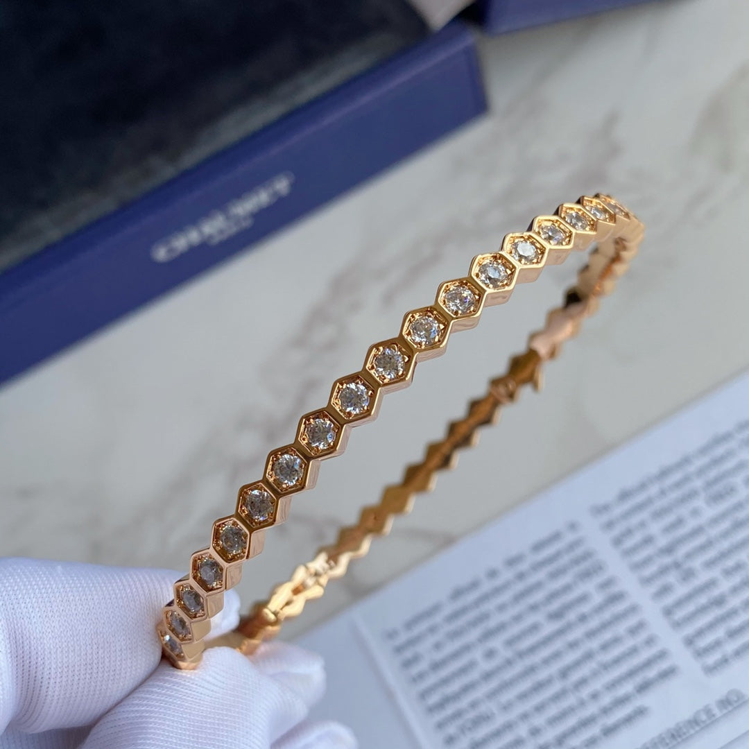 [Vellora Opalyn]BEE LOVE GOLD BRACELET FULL DIAMOND