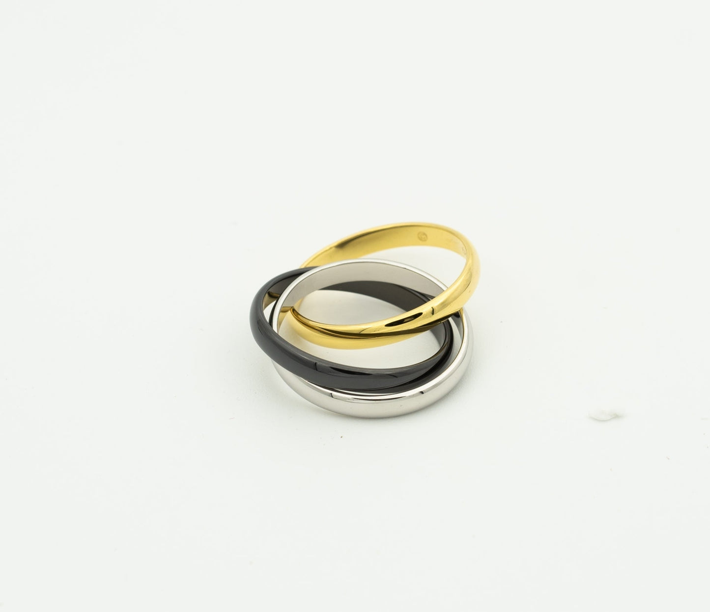 [Vellora Opalyn]TRINITY RING BLACK GOLD SILVER