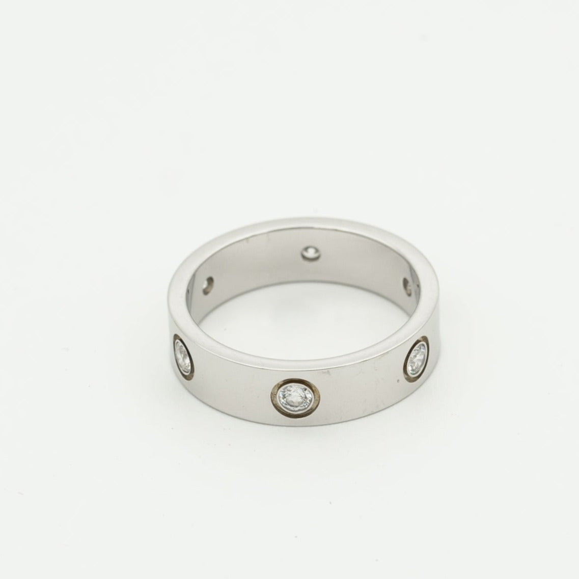 [Vellora Opalyn]LOVE RING 5.5MM 6 DIAMONDS SILVER
