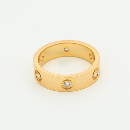 [Vellora Opalyn]LOVE RING 5.5MM 6 DIAMONDS PINK GOLD