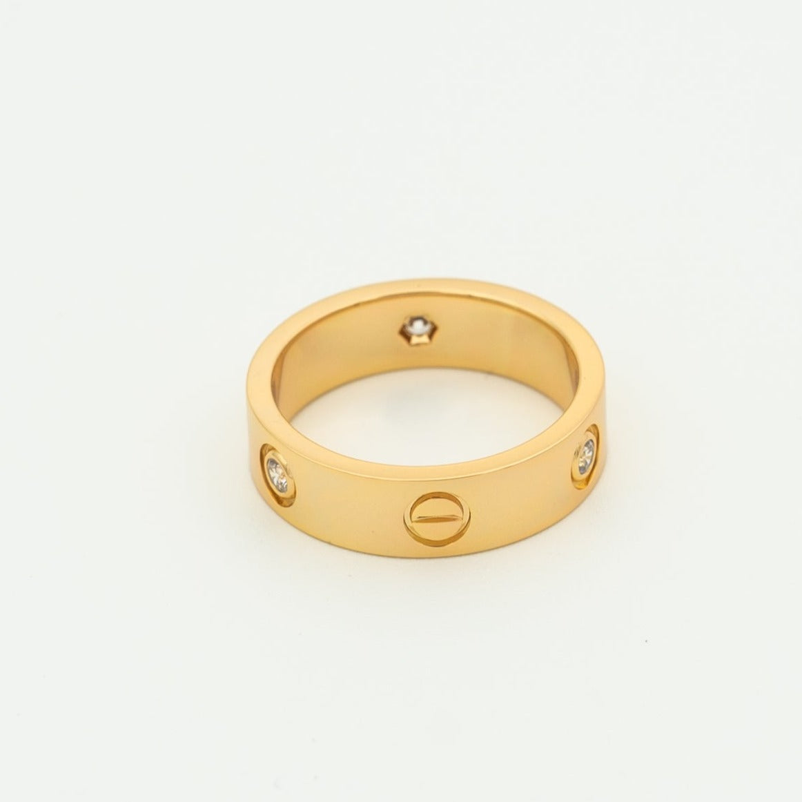 [Vellora Opalyn]LOVE RING 5.5MM 3 DIAMONDS PINK GOLD