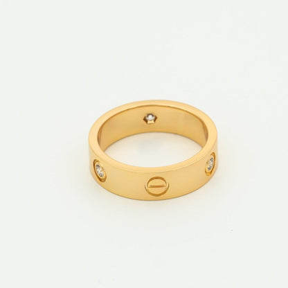 [Vellora Opalyn]LOVE RING 5.5MM 3 DIAMONDS PINK GOLD