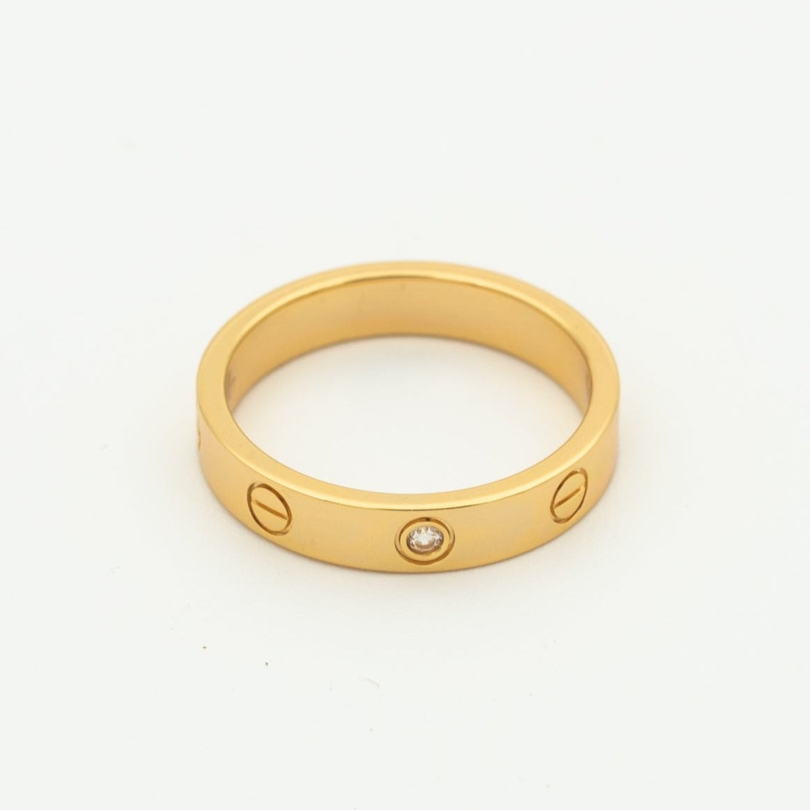 [Vellora Opalyn]LOVE RING 4MM 1 DIAMOND PINK GOLD