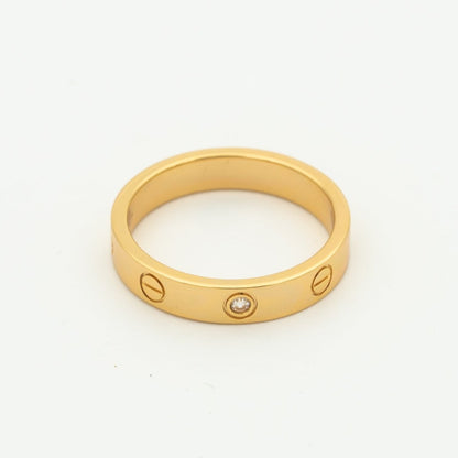 [Vellora Opalyn]LOVE RING 4MM 1 DIAMOND PINK GOLD