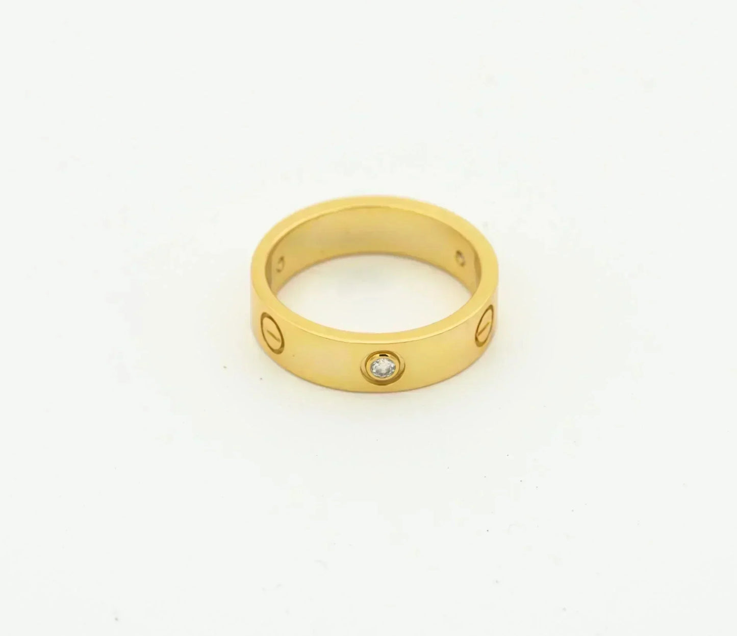 [Vellora Opalyn]LOVE RING 4MM 1 DIAMOND GOLD