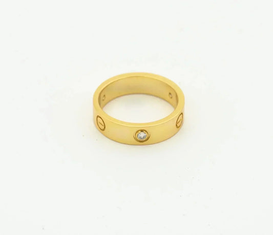 [Vellora Opalyn]LOVE RING 4MM 1 DIAMOND GOLD