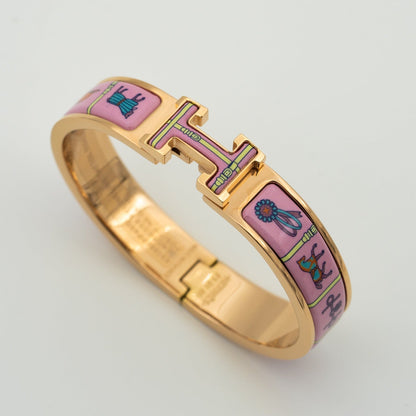 [Vellora Opalyn]H PINK GOLD BRACELET PINK CERAMIC