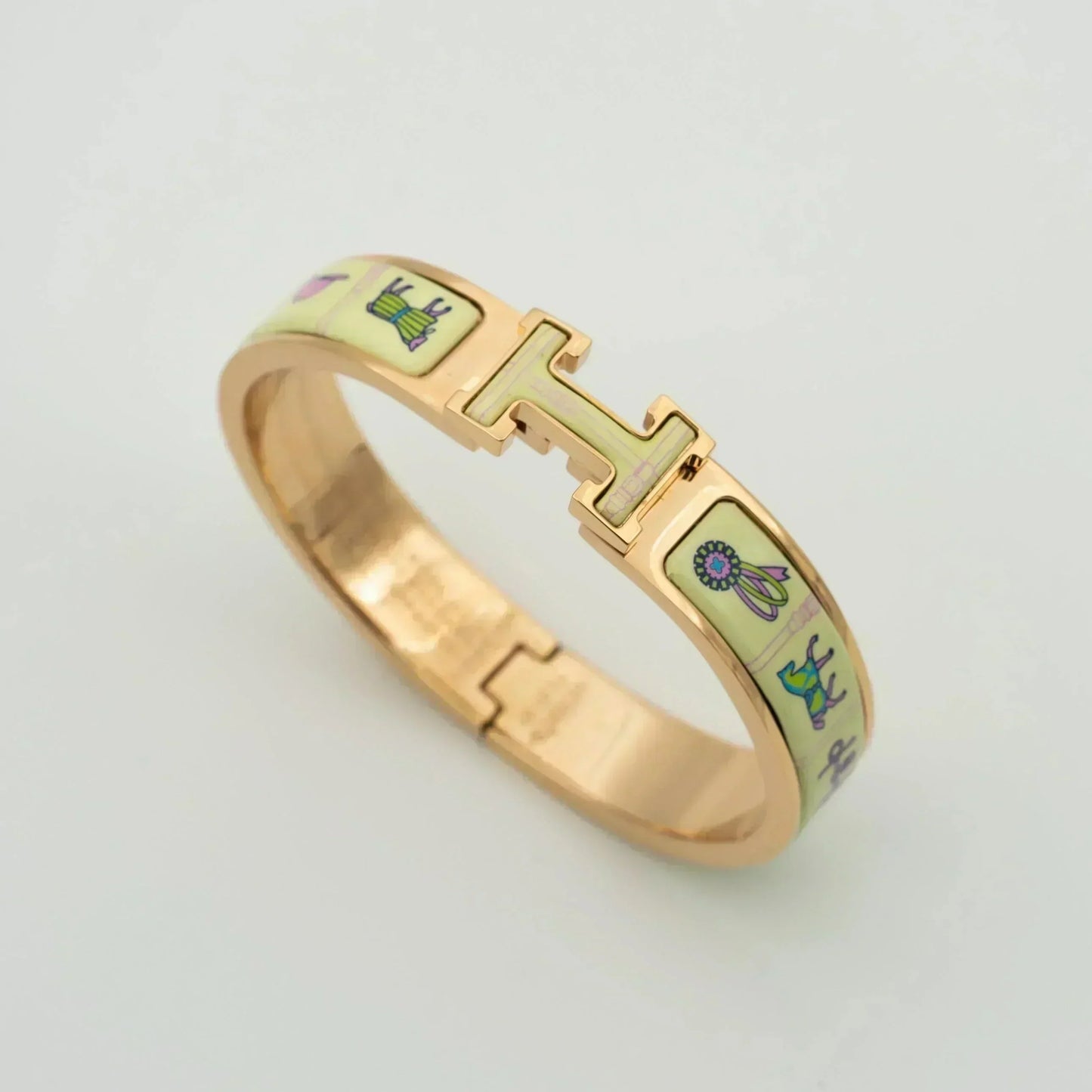[Vellora Opalyn]H PINK GOLD BRACELET CREAM CERAMIC