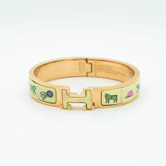 [Vellora Opalyn]H PINK GOLD BRACELET CREAM CERAMIC