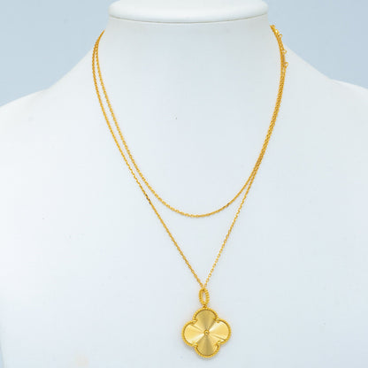 [Vellora Opalyn]CLOVER 25MM PEDANT NECKLACE GOLD