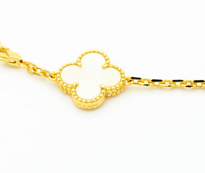 [Vellora Opalyn]CLOVER BRACELET 5 MOTIFS ONYX MOP