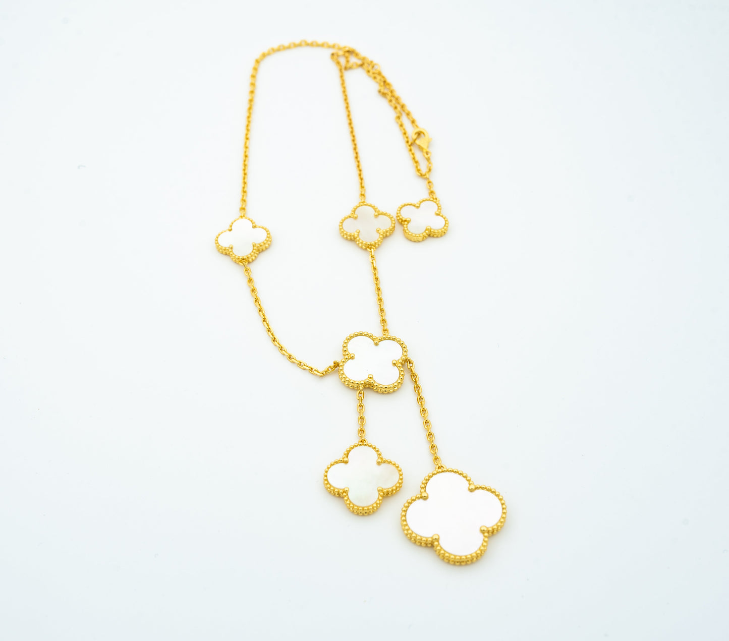 [Vellora Opalyn]CLOVER MOTHER OF PEARL NECKLACE 6 MOTIF