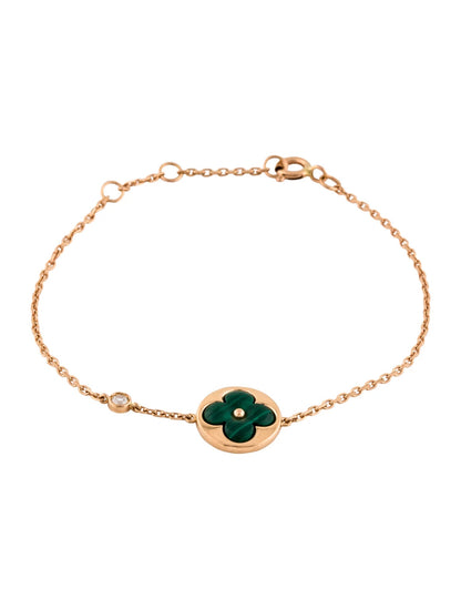 [Vellora Opalyn]SUN MALACHITE 1 DIAMOND PINK GOLD BRACELET